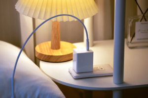 iXCharger in socket by bed