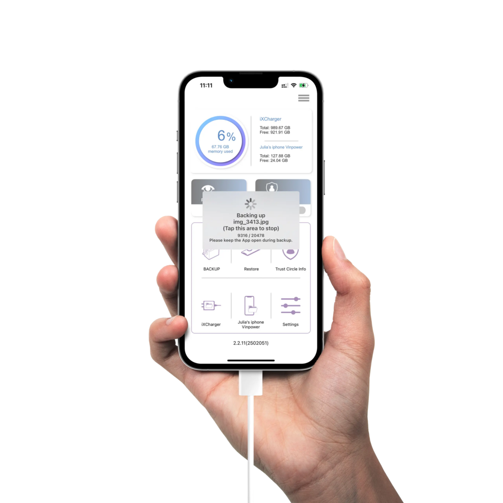 iXCharger app open on iPhone
